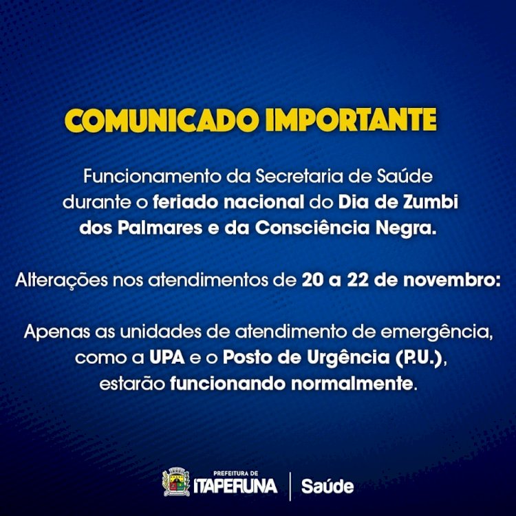 COMUNICADO IMPORTANTE SECRETARIA DE SAÚDE